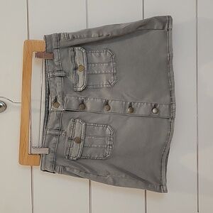 ALTAR'D STATE medium grey button down cotton mini skirt